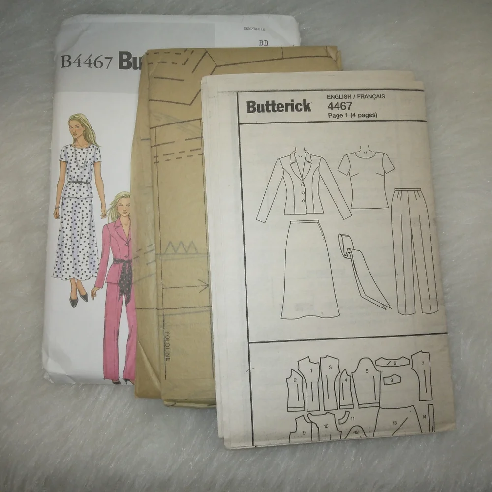 BUTTERICK B4467 SZ 8-14 Lifestyle Wardrobe Capsule Wardrobe jacket skirt top jac